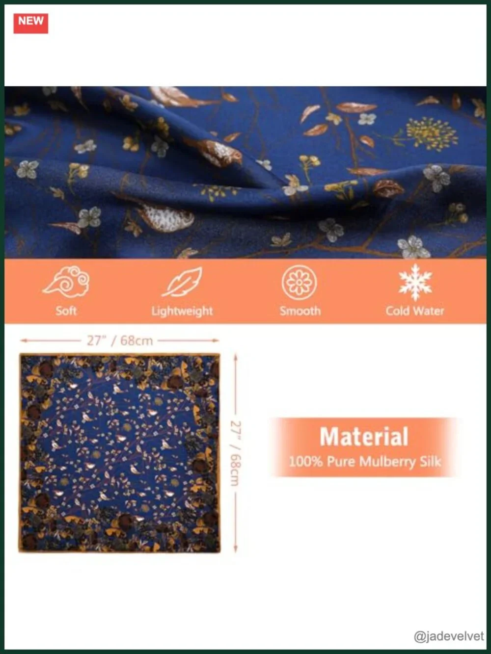 100% Silk Head Scarf - 27